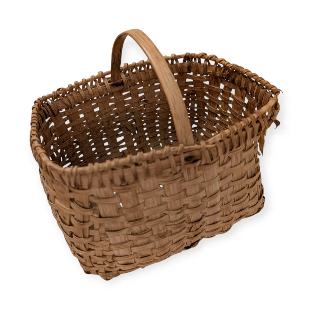 ANTIQUE Woven Americana Basket Farmhouse Storage Vintage 1920